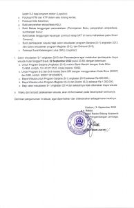 Pengumuman Pelaksanaan Wisuda Ke 25 Semester Ganjil Tahun Akademik 2022-2023