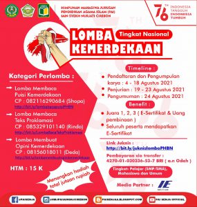 HMJ PAI IAIN SNJ Cirebon Proudly Present "LOMBA KEMERDEKAAN TINGKAT NASIONAL"