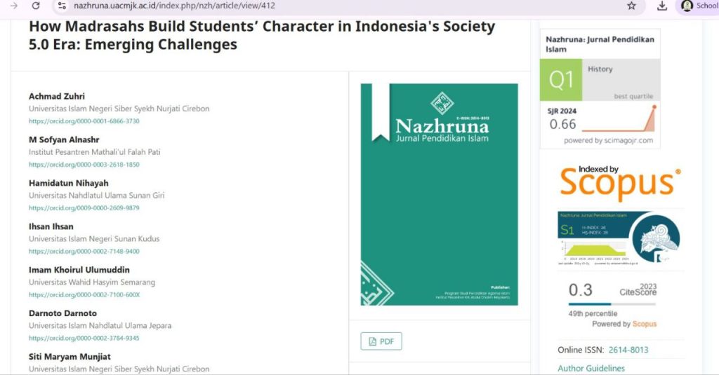 Dosen PAI UIN SSC Ukir Prestasi Global Tembus Jurnal Scopus Q1 di Era Society 5.0