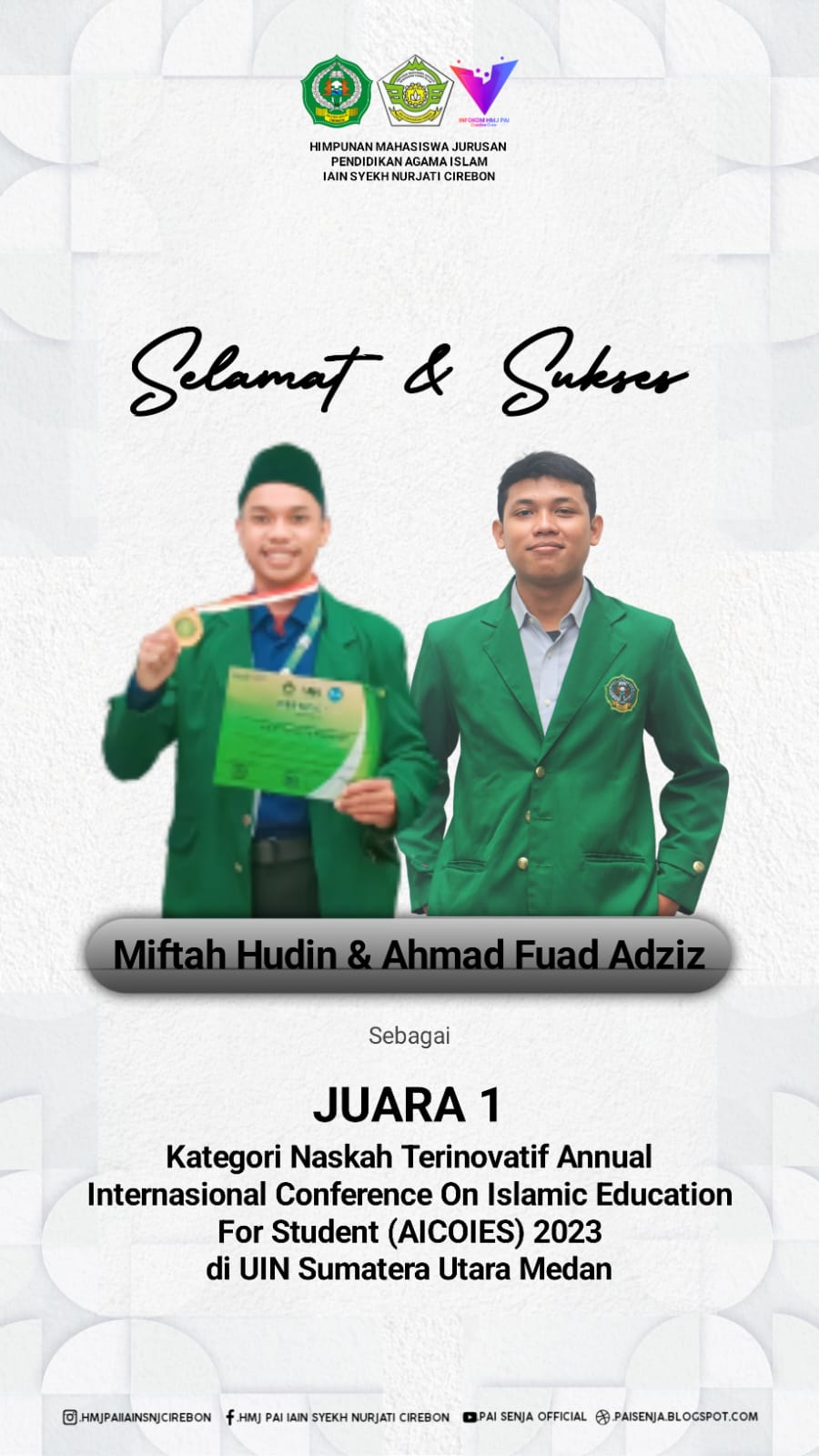 Raih Juara 1 kategori Naskah Terinovatif pada Ajang AICOIES 2023