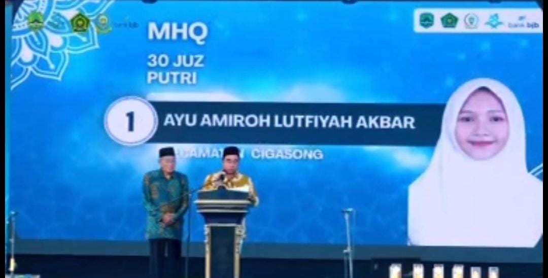 Mahasiswi PAI UIN Siber Syekh Nurjati Cirebon Ayu Amiroh Lutfiyah Akbar Raih Juara 1 MHQ 30 Juz Tingkat Kabupaten Majalengka