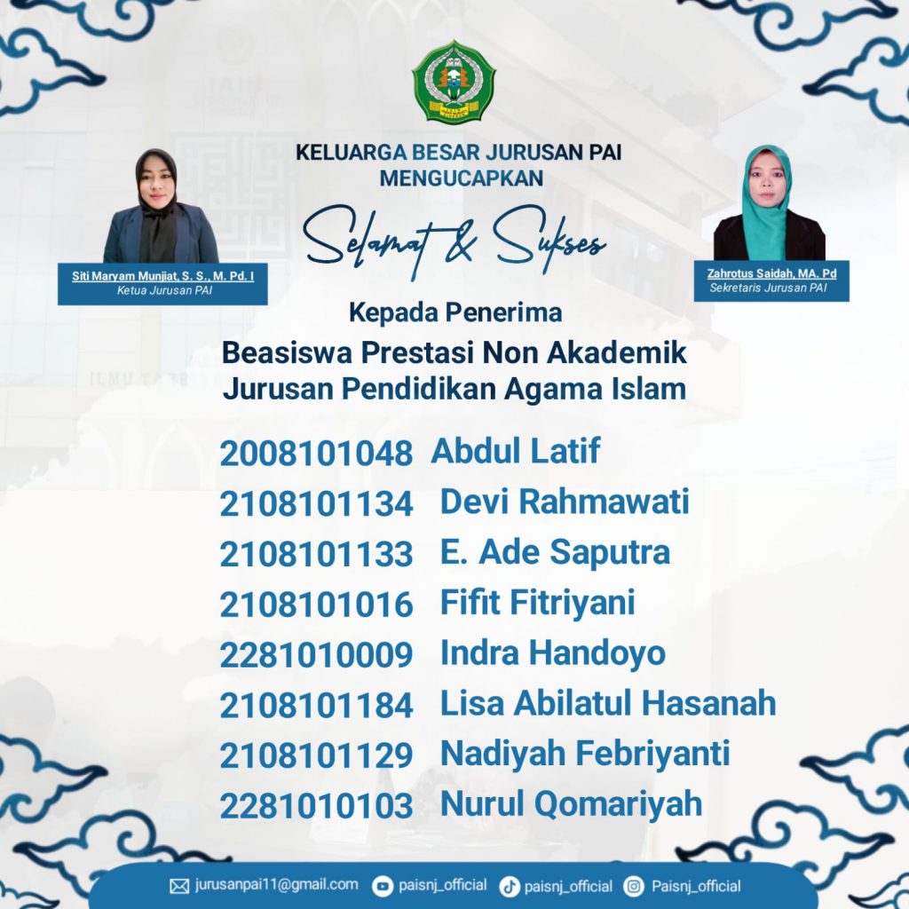 Pengumuman Penerima Beasiswa Prestasi Non Akademik Tahun 2023