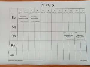 Jadwal Perkuliahan Jurusan PAI Tahun Akademik 2022/2023-1