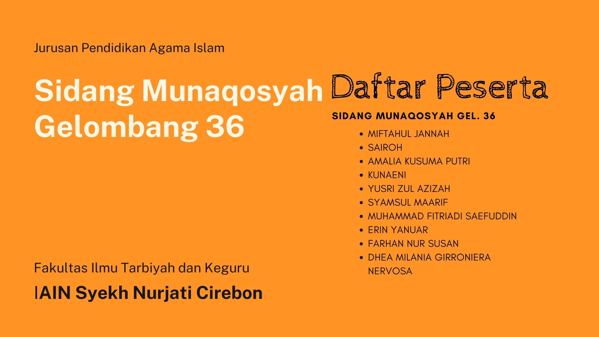 Munaqosyah Jurusan Pendidikan Agama Islam