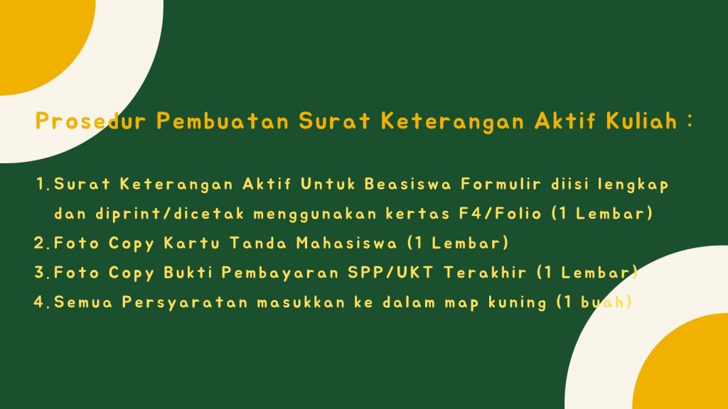 Surat Keterangan Aktif Kuliah Untuk Beasiswa