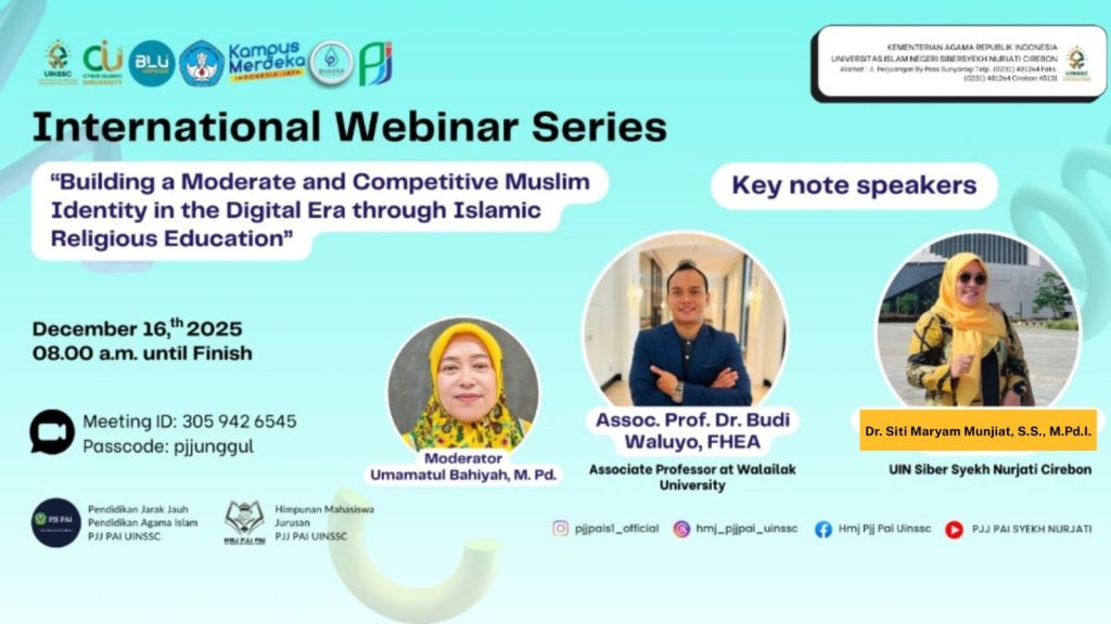 KETUA PRODI PAI UIN SIBER SYEKH NURJATI CIREBON MENJADI KEY NOTE SPEAKER DALAM ACARA WEBINAR INTERNASIONAL
