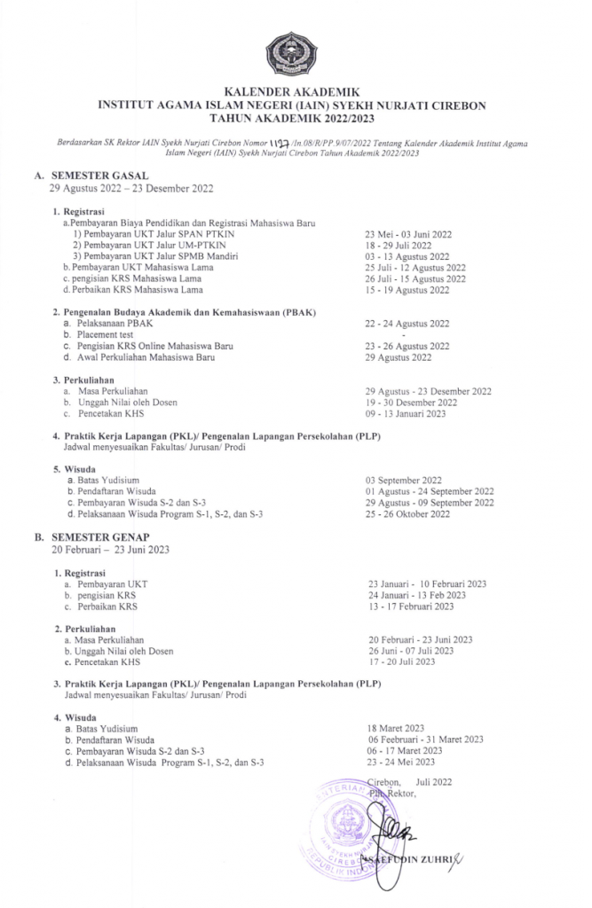 Kalender Akademik 2022-2023