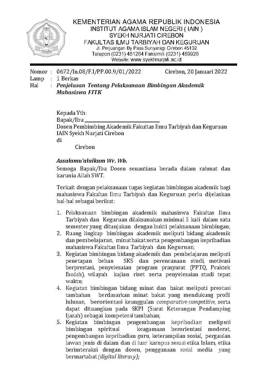 Pengumuman Dosen Pembimbing Akademik TA 2021