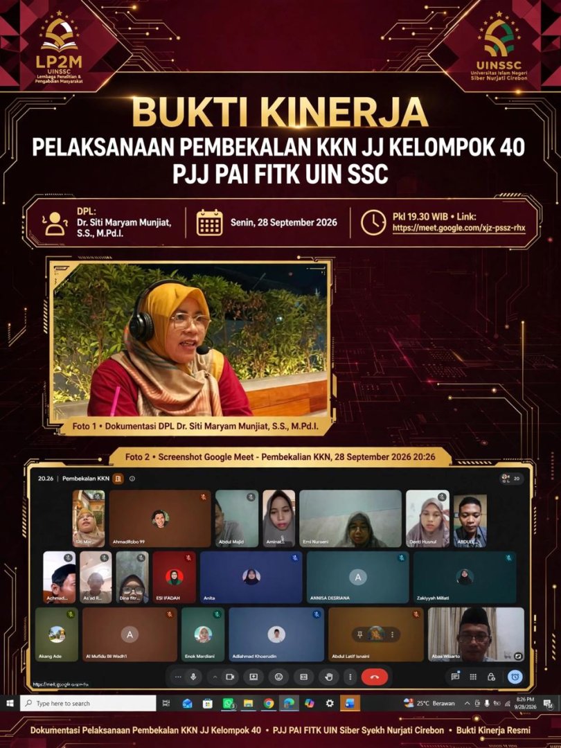 Perkuat Efektivitas Pengabdian Digital Kaprodi PAI FITK UIN Siber Syekh Nurjati Cirebon Beri Pembekalan KKN JJ Kelompok 40